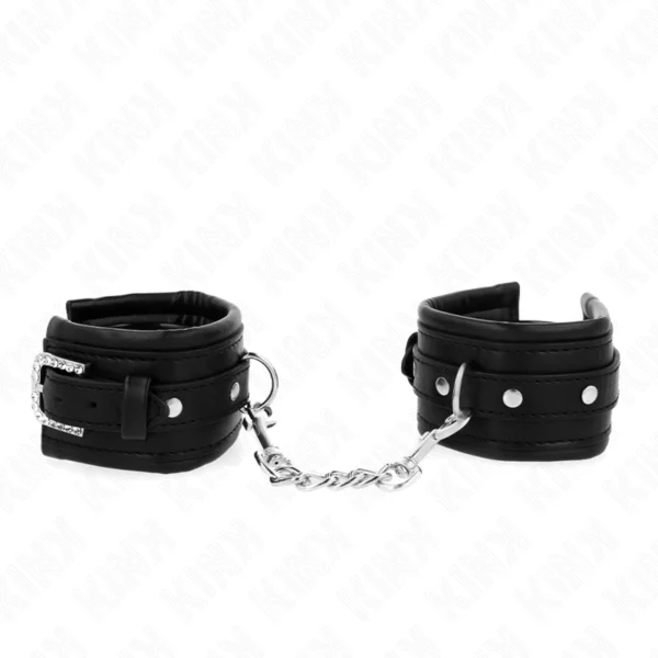 Kink - Poggipolso con Fibbia Strass Nero Regolabile 25-32 cm X 5,5 cm Kink - Poggipolso con Fibbia Strass Nero Regolabile 25-32 cm X 5,5 cm