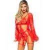 Leg Avenue - 86123 Set Vestaglia Teddy + Giarrettiera Rosso Taglia M Leg Avenue - 86123 Set Vestaglia Teddy + Giarrettiera Rosso Taglia M