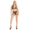 Leg Avenue - 86148 Reggiseno e Slip in Pizzo con Giarrettiere Nero - Taglia Unica 3 Leg Avenue - 86148 Reggiseno e Slip in Pizzo con Giarrettiere Nero - Taglia Unica 3