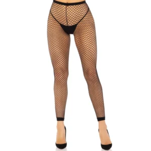 Leg Avenue - Collant a Rete Nero alla Caviglia