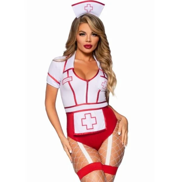 Leg Avenue - Costume da Infermiera Sexy Rosso/Bianco S 2 Leg Avenue - Costume da Infermiera Sexy Rosso/Bianco S 2