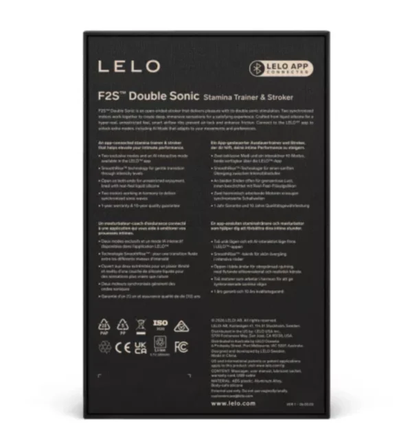 Lelo - F2S Doppio Stimolatore Sonico Maschile con Doppia Stimolazione Sonica Rosso 4