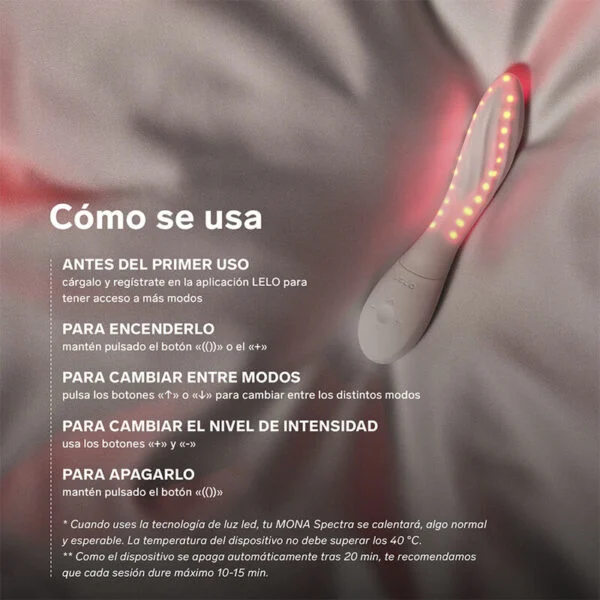 Lelo - Mona Spectra Massaggiatore Intimo a Luce Rossa Ricaricabile e Controllabile Tramite App 5 Lelo - Mona Spectra Massaggiatore Intimo a Luce Rossa Ricaricabile e Controllabile Tramite App 5
