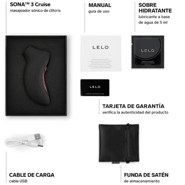 Lelo - Sona 3 Cruise Massaggiatore Clitorideo Sonico Nero 5