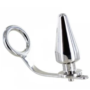 Metal Hard - Anello in Acciaio Duro con Tappo Anale 80 X 55 mm