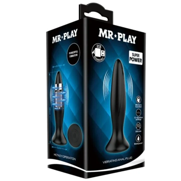 Mr Play - Plug Anale Vibratore Nero Ricaricabile 7