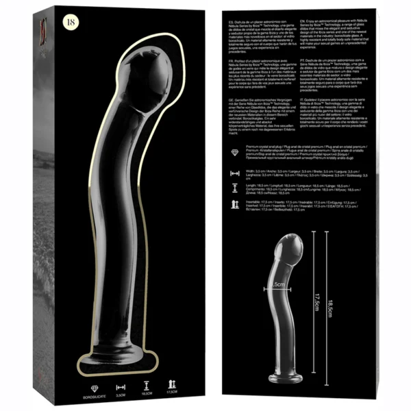 Nebula Series By Ibiza - Modello 18 Dildo in Vetro Borosilicato Trasparente 18.5 cm -O- 3.5 cm 6