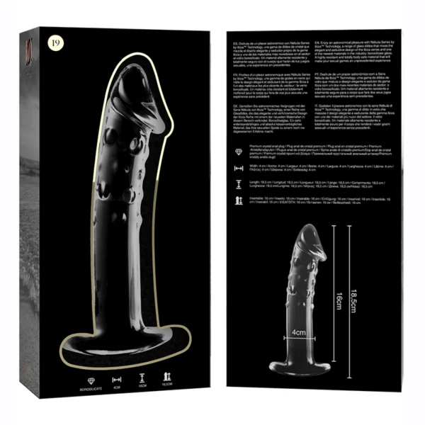 Nebula Series By Ibiza - Modello 19 Dildo in Vetro Borosilicato Trasparente 18.5 cm -O- 4 cm 6 Nebula Series By Ibiza - Modello 19 Dildo in Vetro Borosilicato Trasparente 18.5 cm -O- 4 cm 6