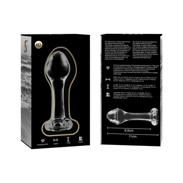 Nebula Series By Ibiza - Modello 2 Plug Anale Vetro Borosilicato Trasparente 11 cm -O- 3.5 cm 6 Nebula Series By Ibiza - Modello 2 Plug Anale Vetro Borosilicato Trasparente 11 cm -O- 3.5 cm 6