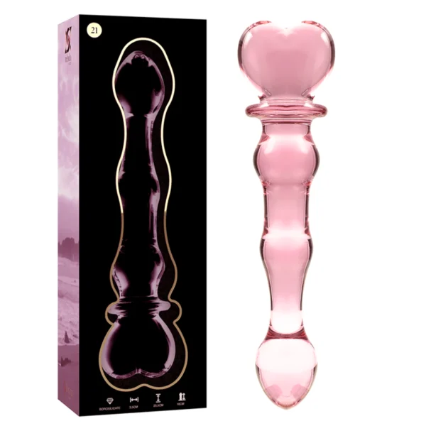 Nebula Series By Ibiza - Modello 21 Dildo in Vetro Borosilicato Rosa 20.5 cm -O- 3.5 cm