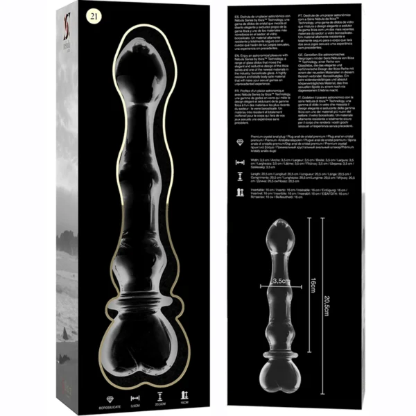 Nebula Series By Ibiza - Modello 21 Dildo in Vetro Borosilicato Trasparente 20.5 cm -O- 3.5 cm 6
