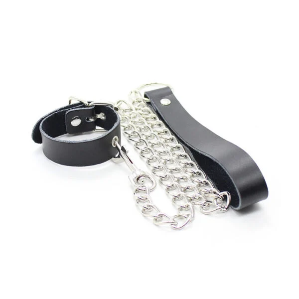 Ohmama Fetish - Collana per Pene e Cinturino in Pelle con Catena in Metallo 5 Ohmama Fetish - Collana per Pene e Cinturino in Pelle con Catena in Metallo 5
