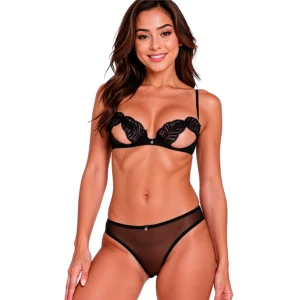 Passion - Intimari Reggiseno + Slip Completo Nero S/M Passion - Intimari Reggiseno + Slip Completo Nero S/M