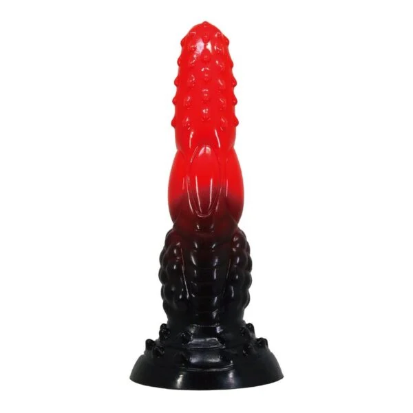 Power Monsters - Dildo Fantasy Drago di Fuoco con Ventosa 24,5 cm Ø 5,8 cm Rosso e Nero 3