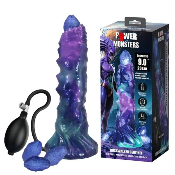 Power Monsters - Duskwalker Sentinel Tricolor Dildo Gonfiabile in Silicone Fantasy 23 cm Ø 5 cm 8