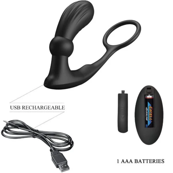 Pretty Love - Anello Anale e Vibratore Warren Black 5 Pretty Love - Anello Anale e Vibratore Warren Black 5