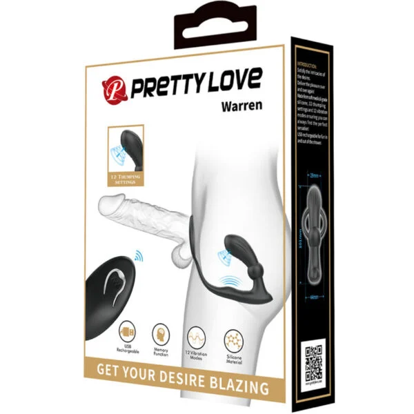 Pretty Love - Anello Anale e Vibratore Warren Black 7 Pretty Love - Anello Anale e Vibratore Warren Black 7