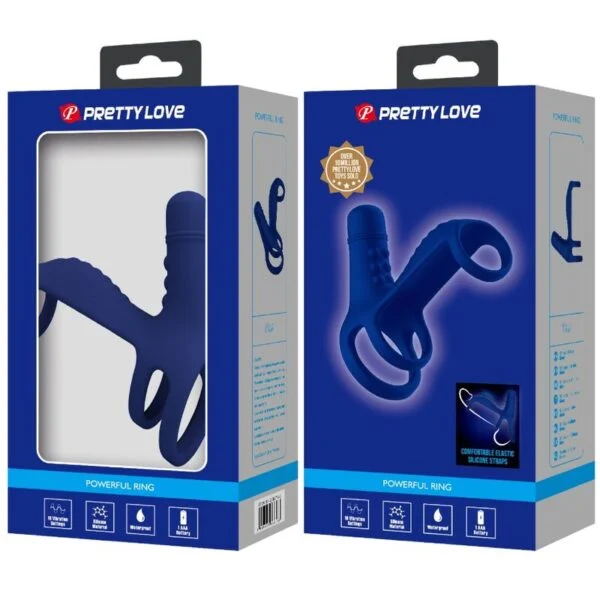 Pretty Love - Anello Vibrante Elish con Estensione Blu 8