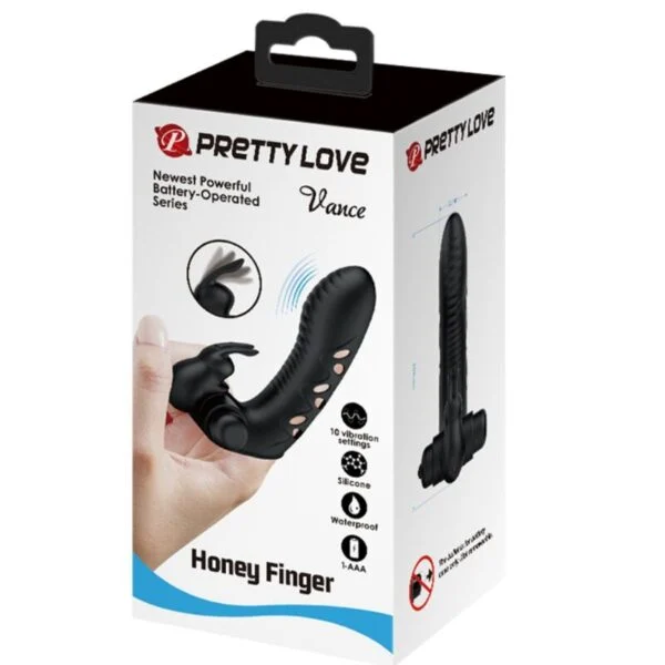 Pretty Love - Copertura per Dita Vibratore Coniglio Nero Vance 9 Pretty Love - Copertura per Dita Vibratore Coniglio Nero Vance 9