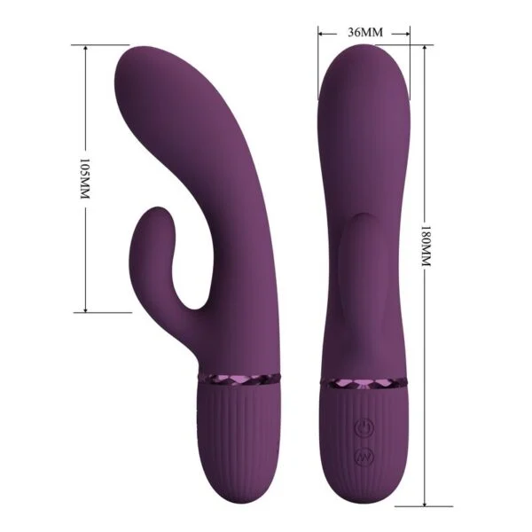 Pretty Love - Margie Vibratore a Forma di Coniglio Ricaricabile 10 Funzioni Viola 8