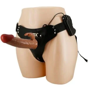 Pretty Love - Marion Harness Slip Universale con Dildo Vibrante 19 cm Marrone