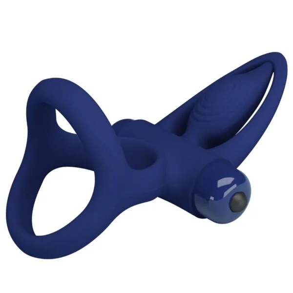 Pretty Love - Mat Doppio Anello con Vibrazione e Stimolatore Blu 5