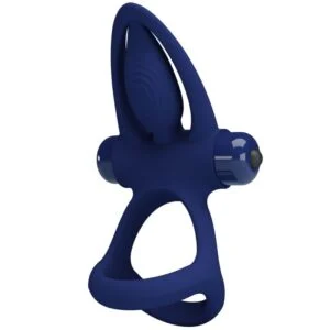 Pretty Love - Mat Doppio Anello con Vibrazione e Stimolatore Blu Pretty Love - Mat Doppio Anello con Vibrazione e Stimolatore Blu