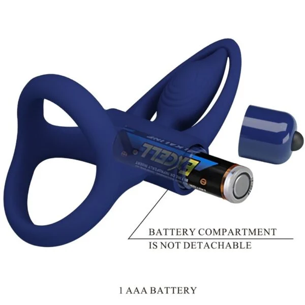 Pretty Love - Mat Doppio Anello con Vibrazione e Stimolatore Blu 9