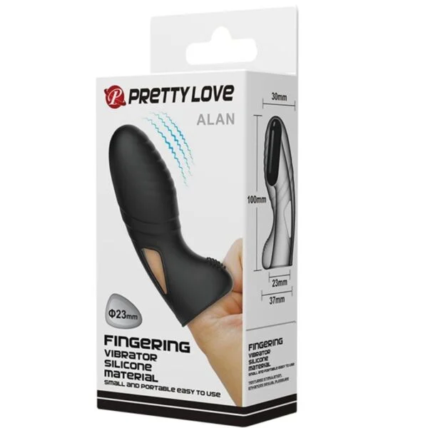 Pretty Love - Vibratore da Dito in Silicone Alan Nero 9