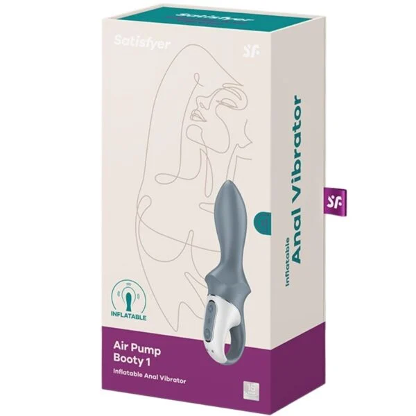 Satisfyer - Air Pump Booty 1 Vibratore Anale Gonfiabile Grigio 6