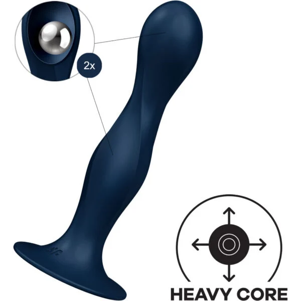 Satisfyer - Dildo in Silicone Doppia Sfera Blu 3