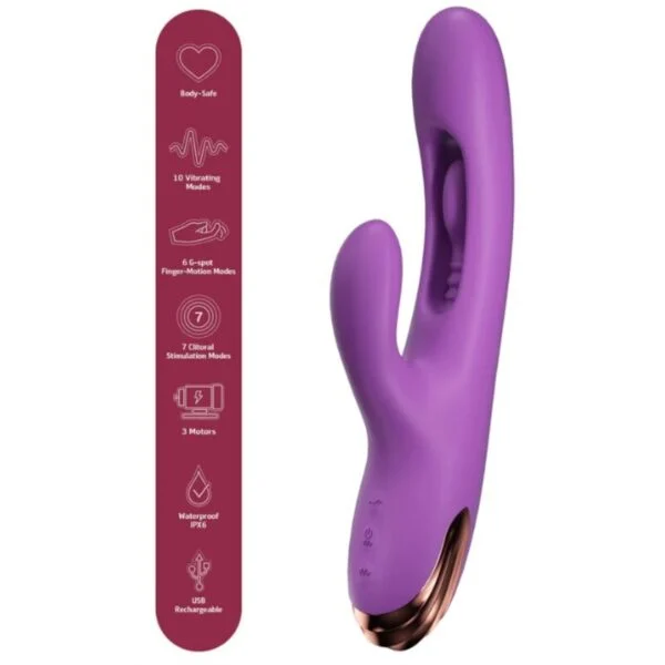 She.e.o - Vibratore per il Punto G a Forma di Coniglio con Movimento Digitale Viola 2