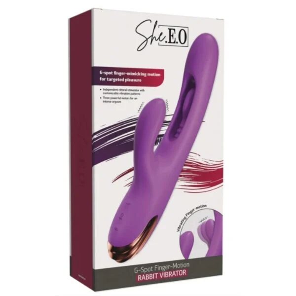 She.e.o - Vibratore per il Punto G a Forma di Coniglio con Movimento Digitale Viola 7