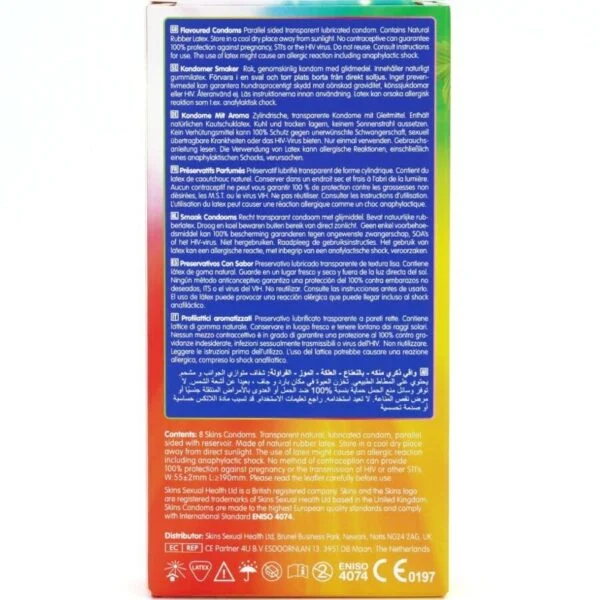 Skins - Preservativi Multigusto Premium Confezione da 8 4 Skins - Preservativi Multigusto Premium Confezione da 8 4