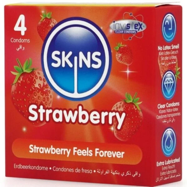 Skins - Preservativi Premium alla Fragola Confezione da 4 2