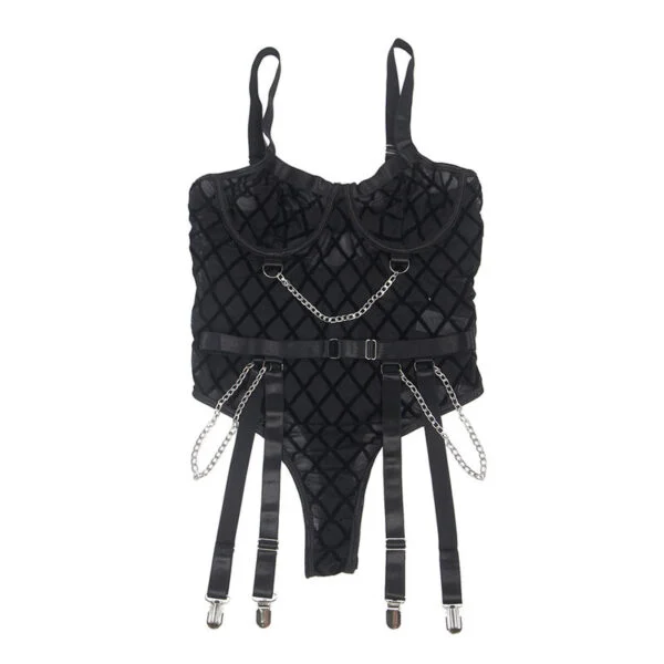 Subblime - 9542277 Body con Catene + Cintura Reggicalze Nero L/XL 5 Subblime - 9542277 Body con Catene + Cintura Reggicalze Nero L/XL 5