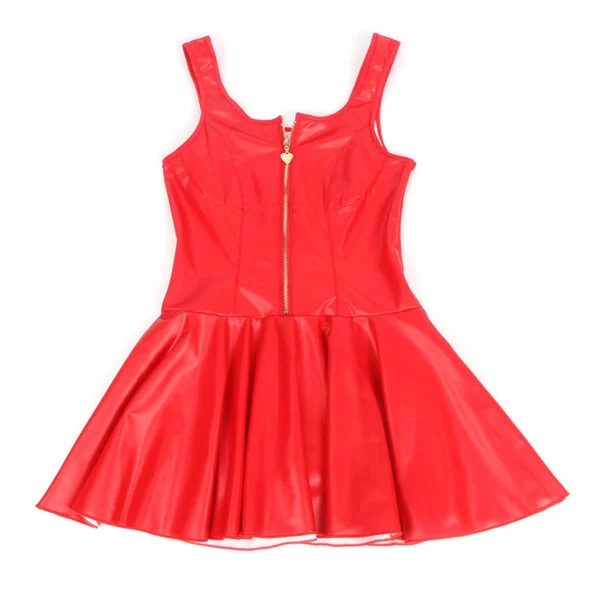 Subblime - 957681 Abito in Pelle con Zip Cuore Rosso S/M 5