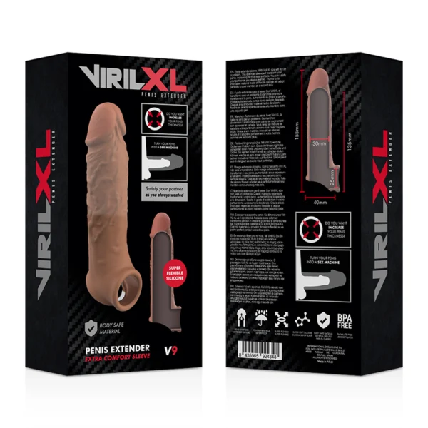 Virilxl - Estensione del Pene in Silicone Liquido V9 Marrone 9