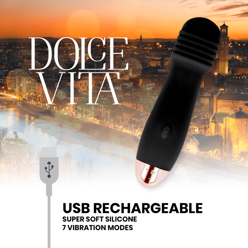 VIBRATORE RICARICABILE 7 VELOCITÀ DOLCE VITA - NERO