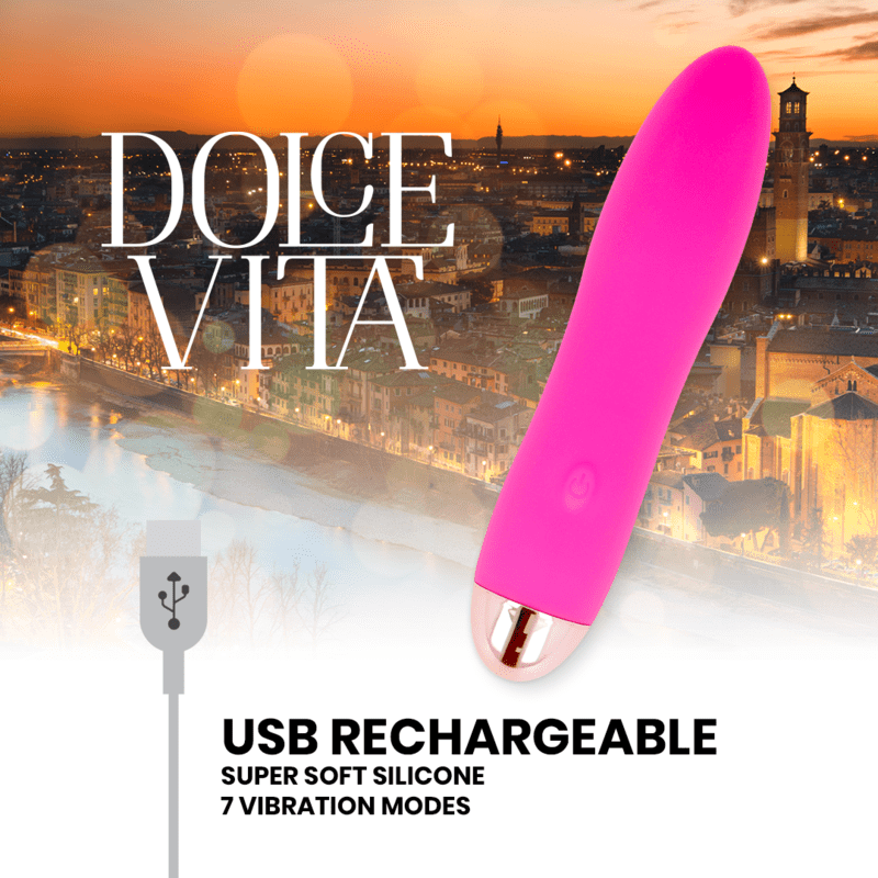 VIBRATORE RICARICABILE 7 VELOCITÀ DOLCE VITA - ROSA