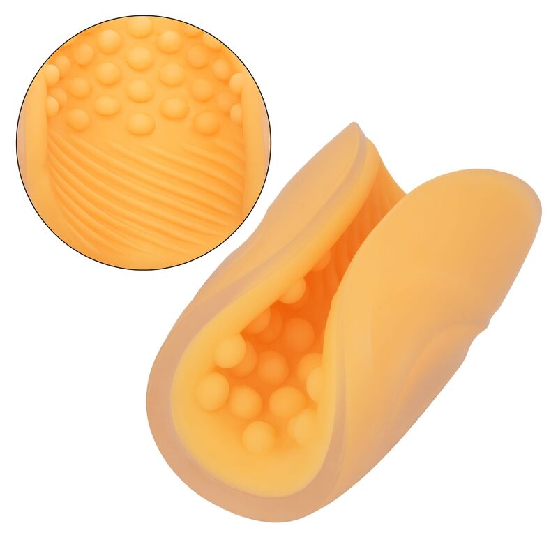 MASTURBATORE CON IMPUGNATURA CON PERLINE CALEX - ARANCIO