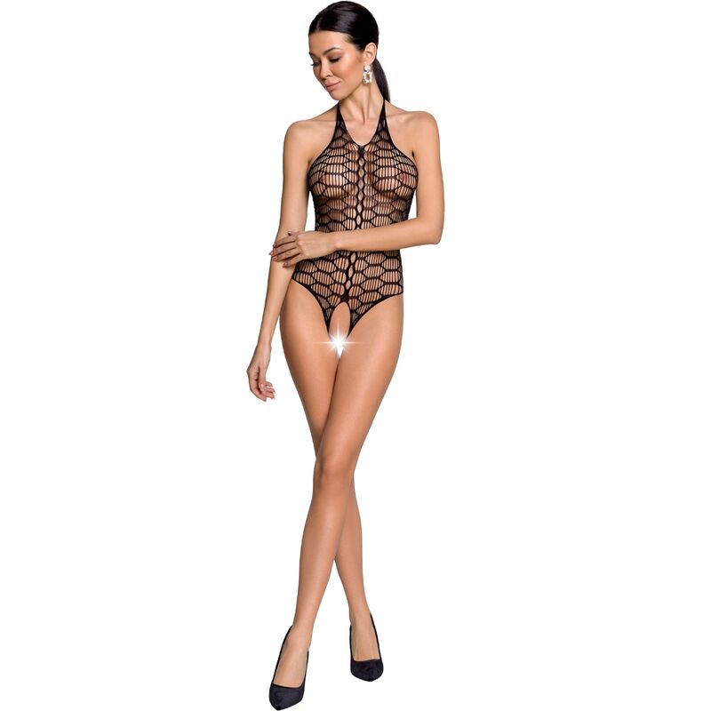 BODY SENZA SPALLINE CON RICAMBI SEXY E TRASPARENZE NERO TAGLIA UNICA - PASSION WOMAN BS087