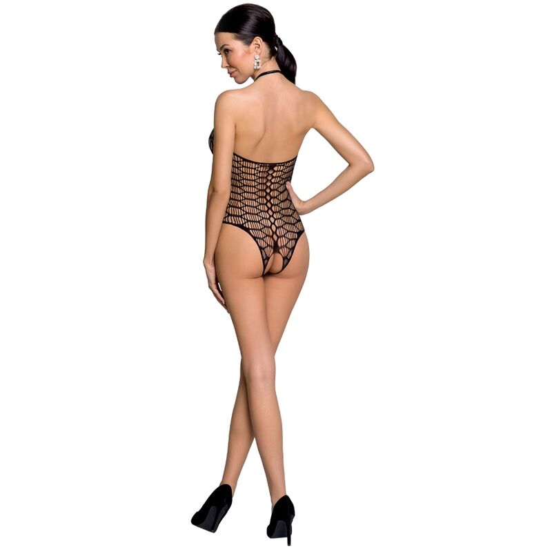 BODY SENZA SPALLINE CON RICAMBI SEXY E TRASPARENZE NERO TAGLIA UNICA - PASSION WOMAN BS087