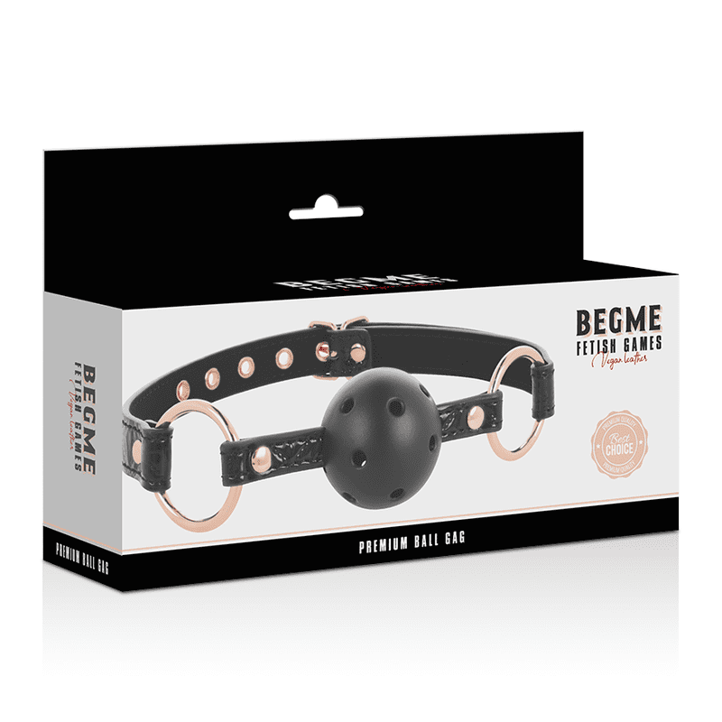 BEGME BLACK EDITION BALL GAG VEGAN IN PELLE