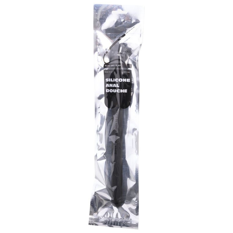 DOCCIA ANALE IN SILICONE RIGATO ALL BLACK - 27CM