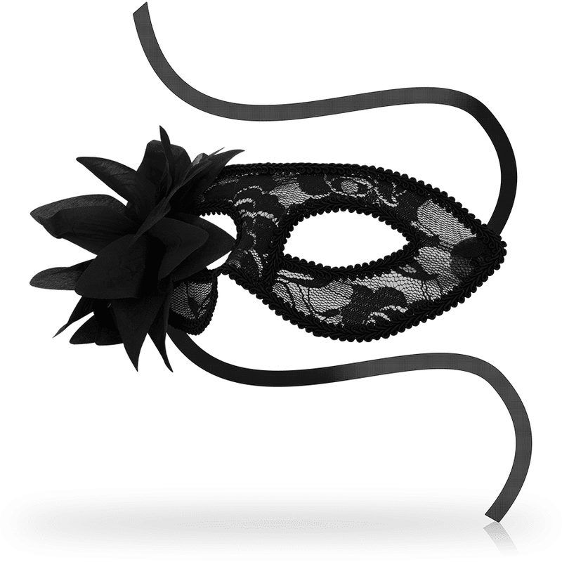 MASCHERE OHMAMA MASCHERA IN PIZZO E FIORE - NERO
