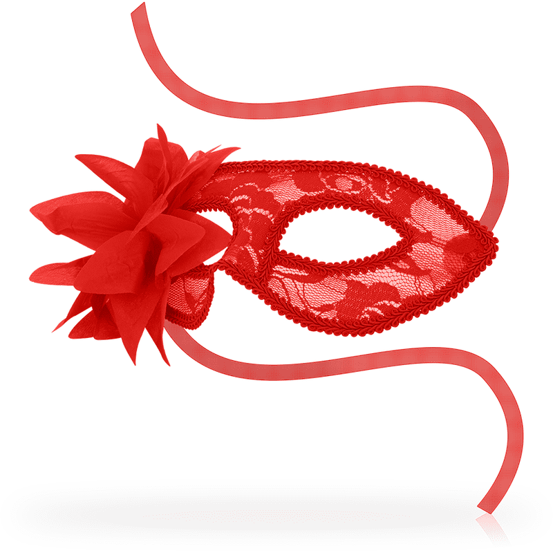 MASCHERE DI OHMAMA MASCHERA IN PIZZO E FIORE - RED