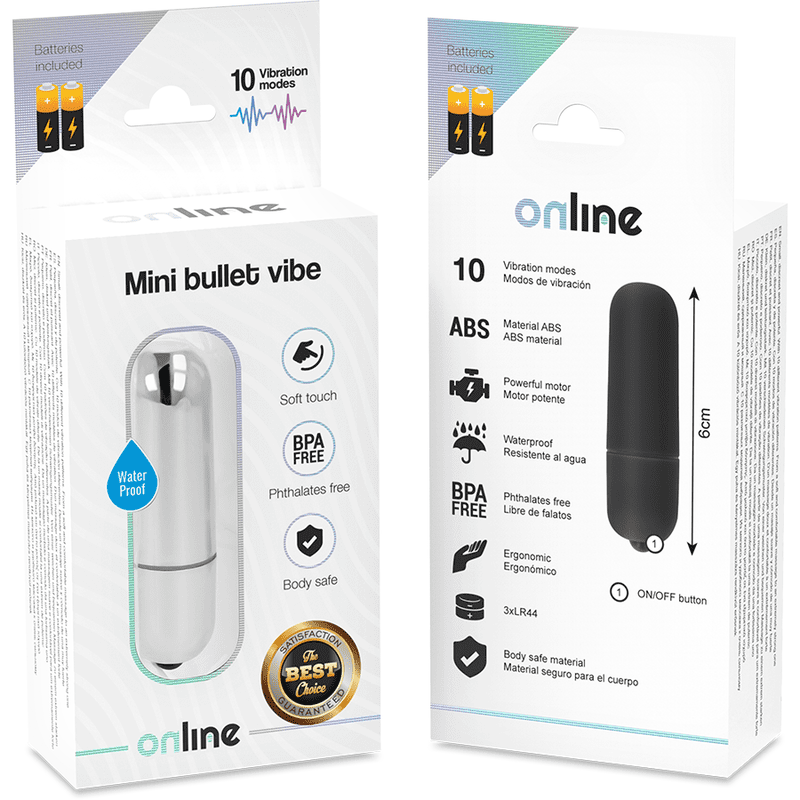 VIBRATORE MINI VIBE ONLINE - IMPERMEABILE - ARGENTO