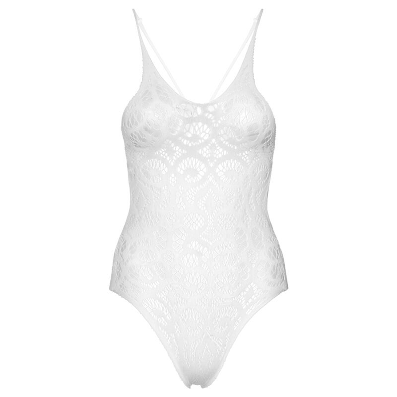BODY IN PIZZO SENZA CUCITURE BIANCO - LEG AVENUE