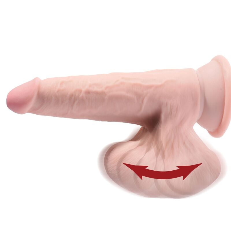 KING COCK PLUS 3D COCK SWINGING BALLS 24,5 CM - PELLE CHIARA